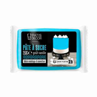 Pâte à sucre goût vanille : bleu 250 gr - Patisdecor