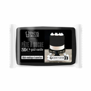Pâte à sucre goût vanille : noire 250 gr - Patisdecor