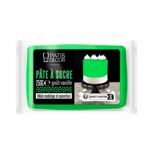 Pâte à sucre goût vanille : verte 250 gr - Patisdecor