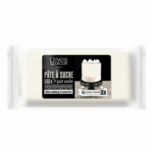 Pâte à sucre goût vanille : blanche 500 gr - Patisdecor Pâte à sucre goût vanille : blanche 500 gr - Patisdecor