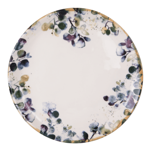 Lot de 6 assiettes plates 27.5cm en faïence décorée Garden - Lot de 6 assiettes plates 27.5cm en faïence décorée Garden -