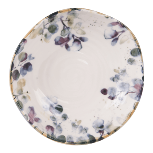 Lot de 6 assiettes creuses 19cm en faïence décorée Garden - Lot de 6 assiettes creuses 19cm en faïence décorée Garden -