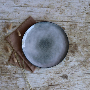 Assiette plate 27,5 cm Aronal en grès bleu - Ogo living