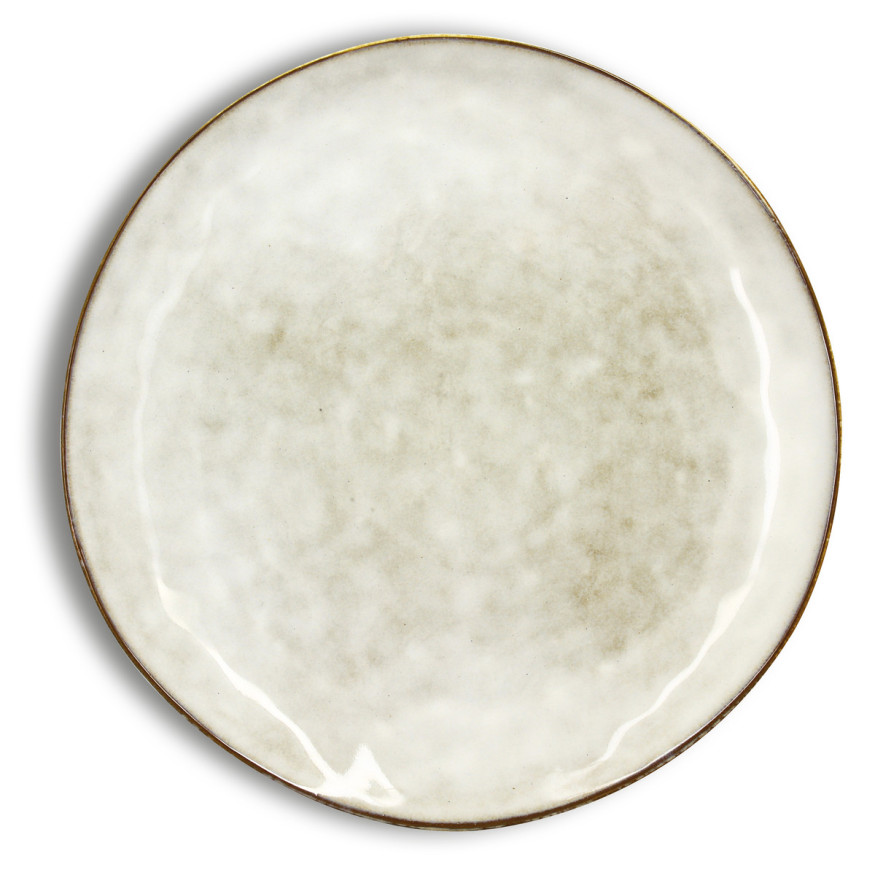 Assiette plate 27,5 cm Boral en grès beige - Ogo living