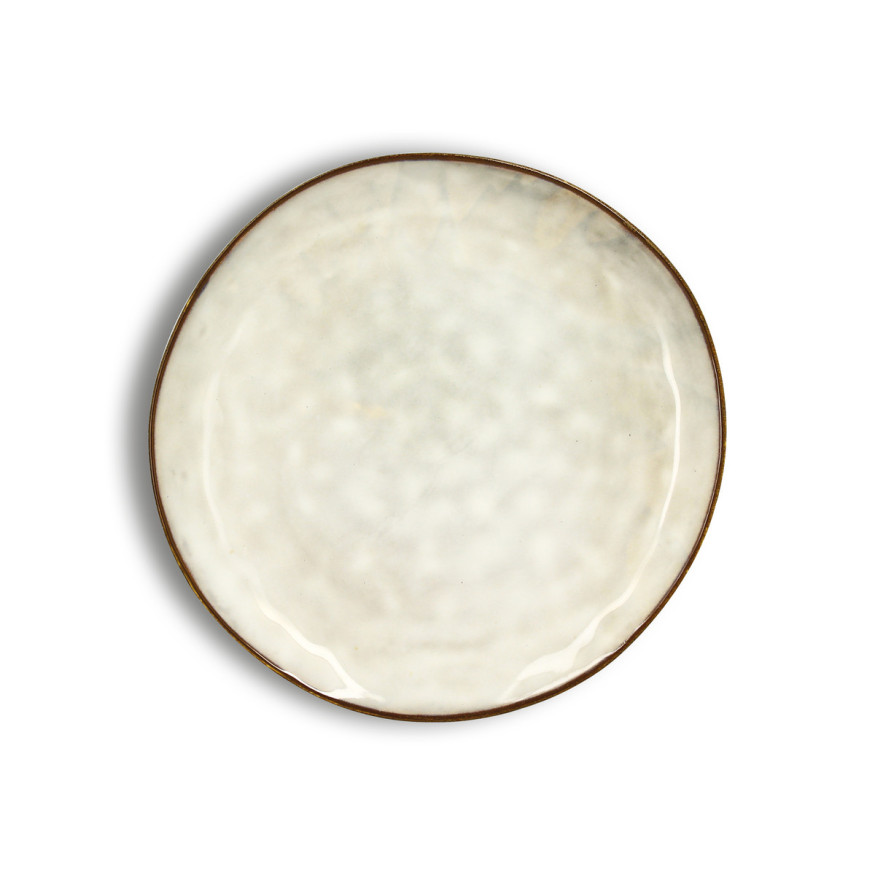 Assiette dessert 20 cm Boral en grès beige - Ogo living
