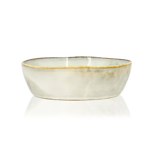 Assiette coupe 16 cm Boral en grès beige - Ogo living
