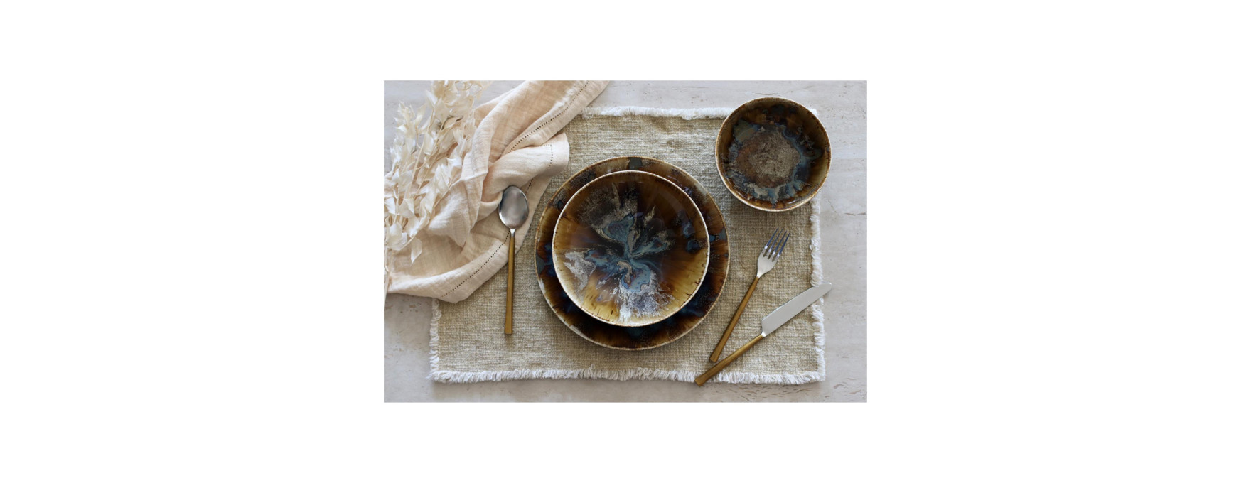 Assiette calotte 21 cm en porcelaine marron Volcano - Novast