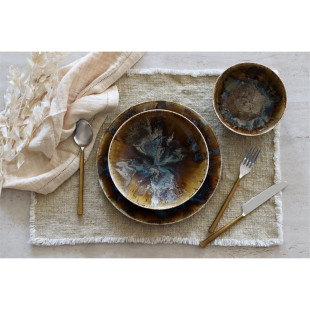 Assiette calotte 21 cm en porcelaine marron Volcano - Novast