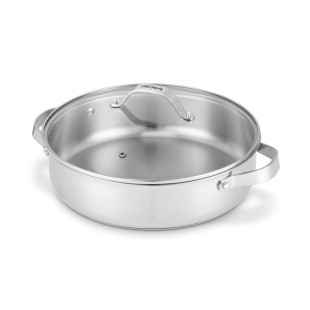 Sauteuse 2 anses inox avec couvercle verre 28 cm Cicla - Bek