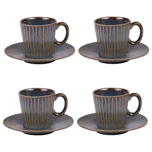 Coffret 4 tasses 22cl Liv Bleu - Table passion