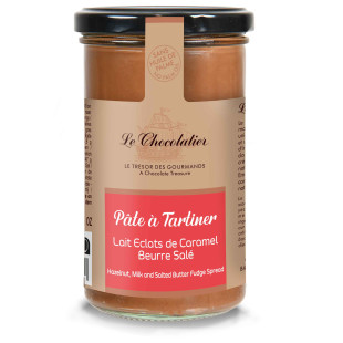 Pâte à tartiner lait noisette éclats de caramel beurre salé 