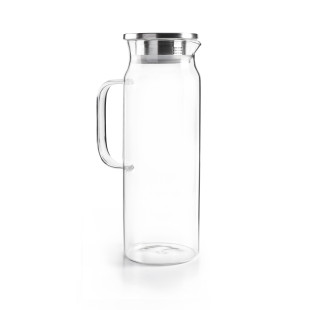 Pichet en verre borosilicate 1,5L avec bouchon filtre inox -