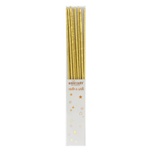 Lot de 10 bougies cierges scintillants dorés 30 cm - Wonderc