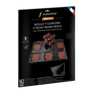 Moule en silicone et tricot de verre 9 oursons 9 x 5.5 x 2 c