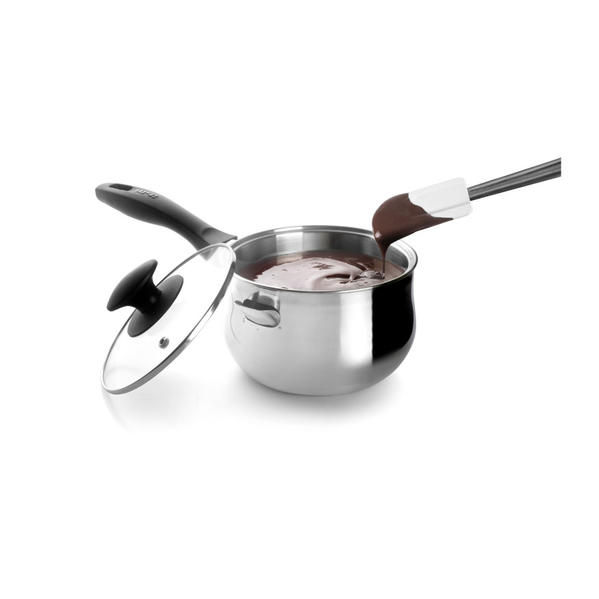 Casserole bain marie avec couvercle en inox 16 x 9 cm - Ibil