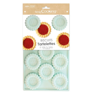 Moule en silicone 11 biscuits tartelettes rondes 6 cm - Scra