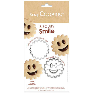 2 emporte-pièces en inox sourire smile : idéal pour biscuits 2 emporte-pièces en inox sourire smile : idéal pour biscuits