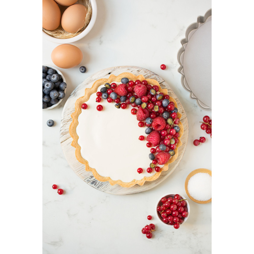 Moule à tarte avec fond amovible en métal antiadhésif 25cm