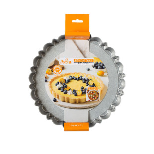 Moule à tarte avec fond amovible en métal antiadhésif 25cm