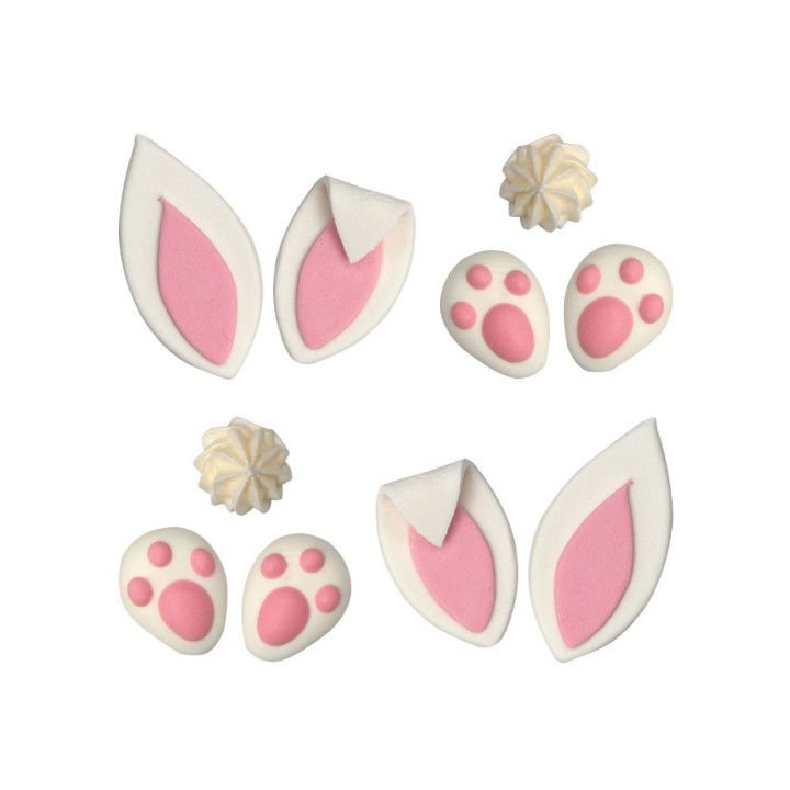 Plaque de décors comestibles : décors en sucre Lapin de Pâqu