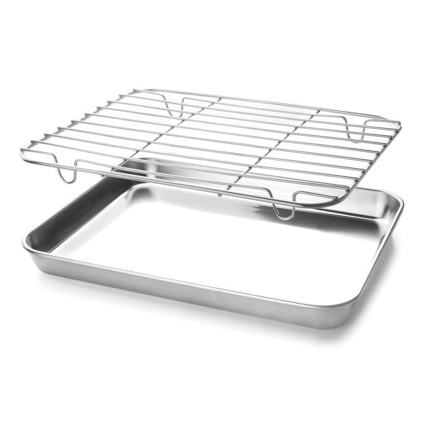 Plat inox avec grille 40,5X30,5*2,5 cm - Lacor