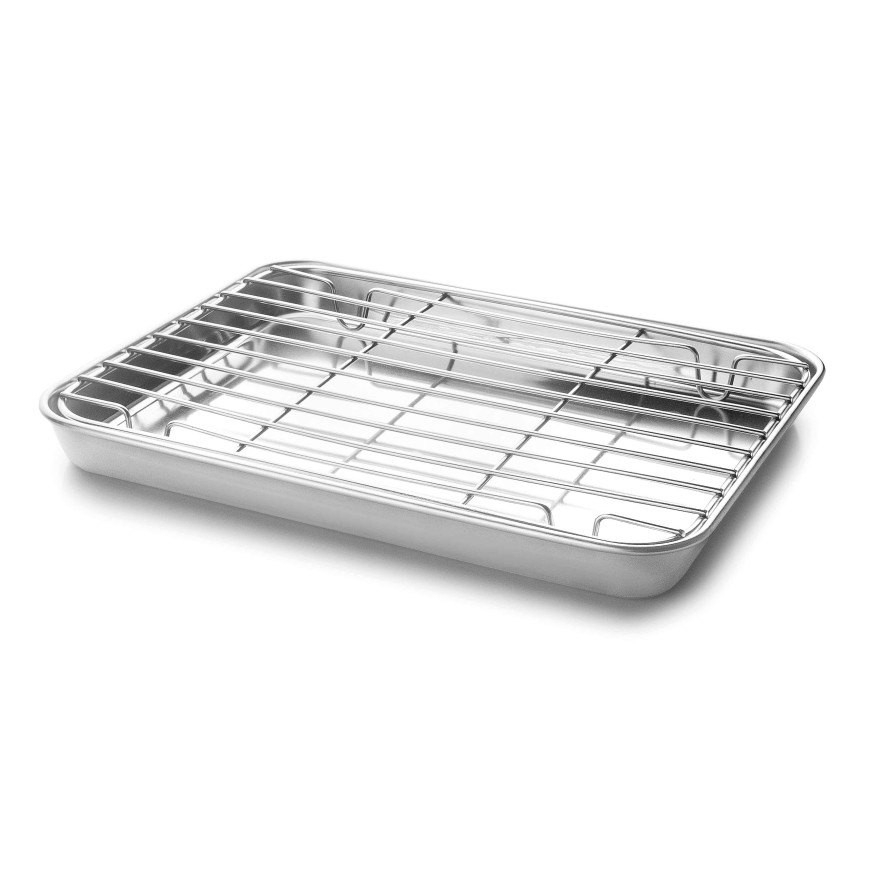 Plat inox avec grille 40,5X30,5*2,5 cm - Lacor