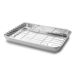 Plat inox avec grille 40,5X30,5*2,5 cm - Lacor