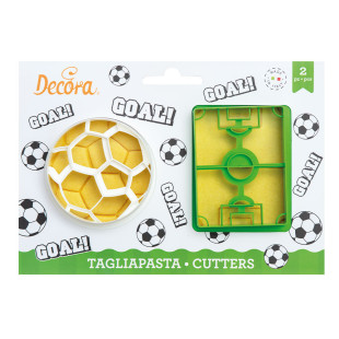 Kit 2 emporte-pièces en plastique : Football - Decora Kit 2 emporte-pièces en plastique : Football - Decora