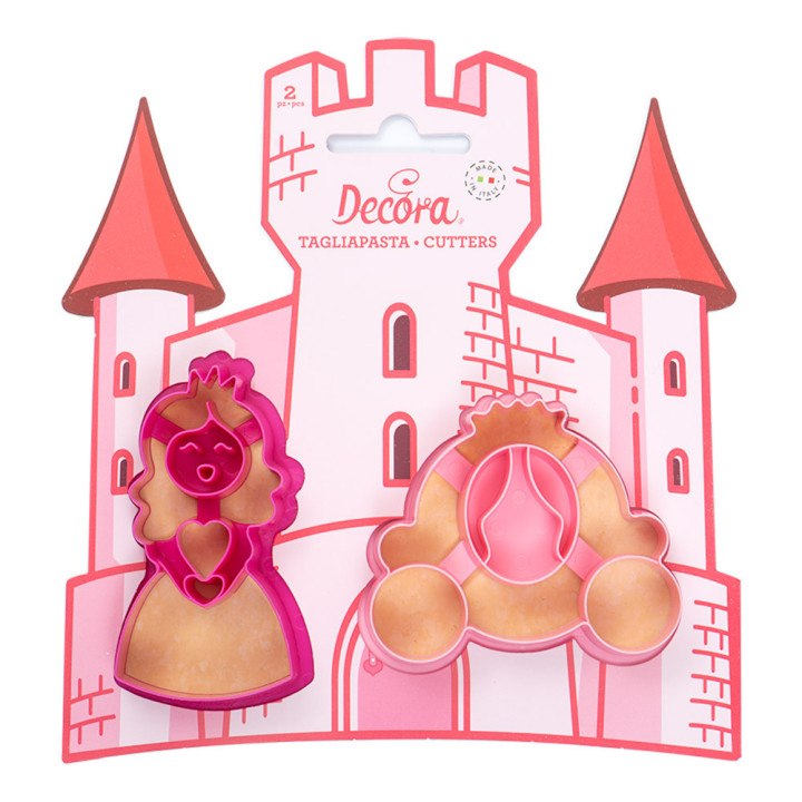 Kit 2 emporte-pièces en plastique : Princesse - Decora