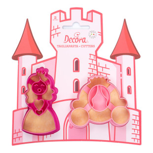 Kit 2 emporte-pièces en plastique : Princesse - Decora