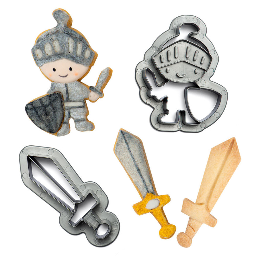 Kit 2 emporte-pièces en plastique : Chevalier - Decora