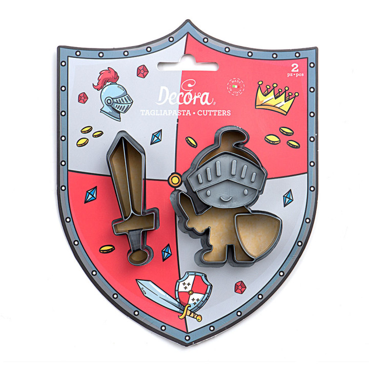Kit 2 emporte-pièces en plastique : Chevalier - Decora