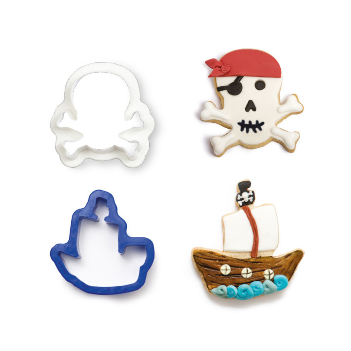 Kit 2 emporte-pièces en plastique : Pirate - Decora