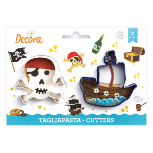 Kit 2 emporte-pièces en plastique : Pirate - Decora