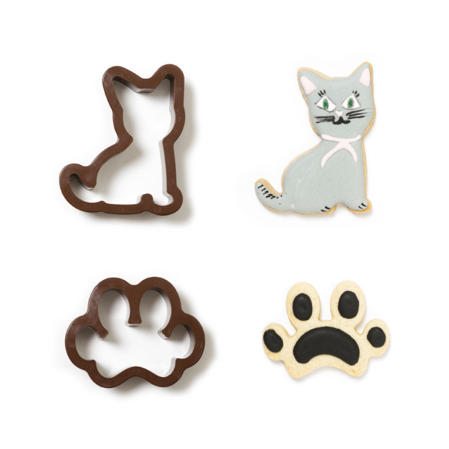 Kit 2 emporte-pièces en plastique : Chat - Decora