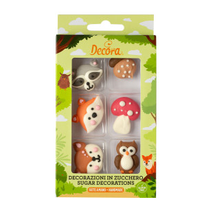 Plaque de décors comestibles : 6 décors Animaux de la forêt Plaque de décors comestibles : 6 décors Animaux de la forêt