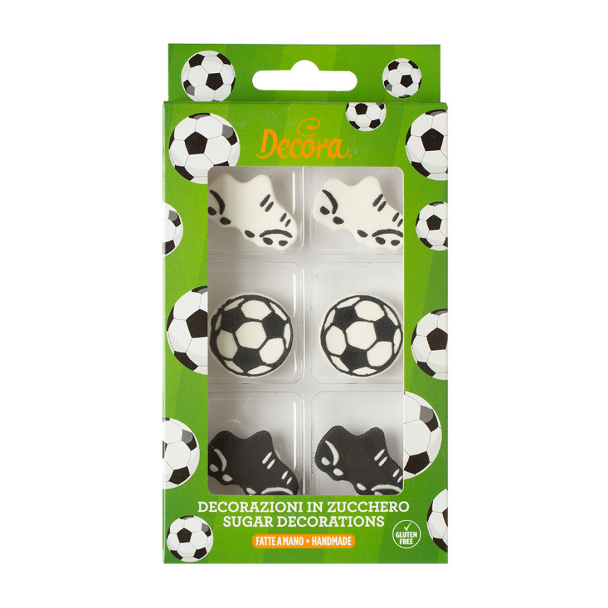 Plaque de décors comestibles : 6 décors Football - Decora