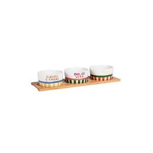 Service apéritif 3 pièces Dolce vita L28,5 cm - Table passio