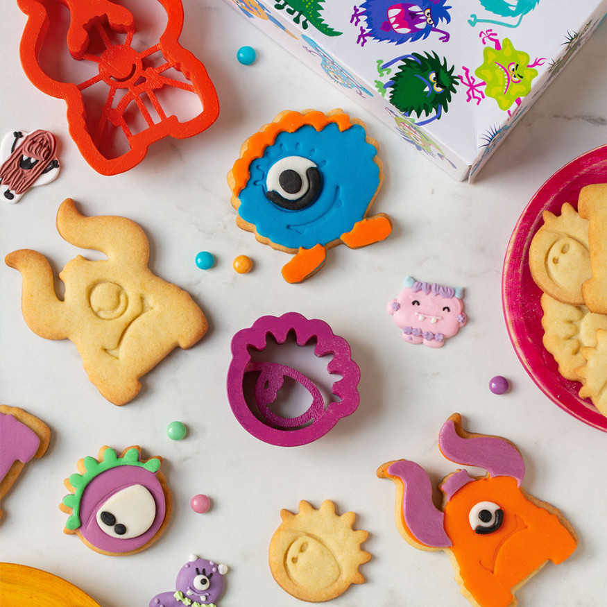Kit 3 emporte-pièces en plastique : Monstre - Decora