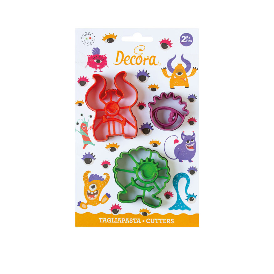 Kit 3 emporte-pièces en plastique : Monstre - Decora