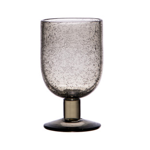 Verre à pied 28 cl Lubéron bullé gris - Table passion