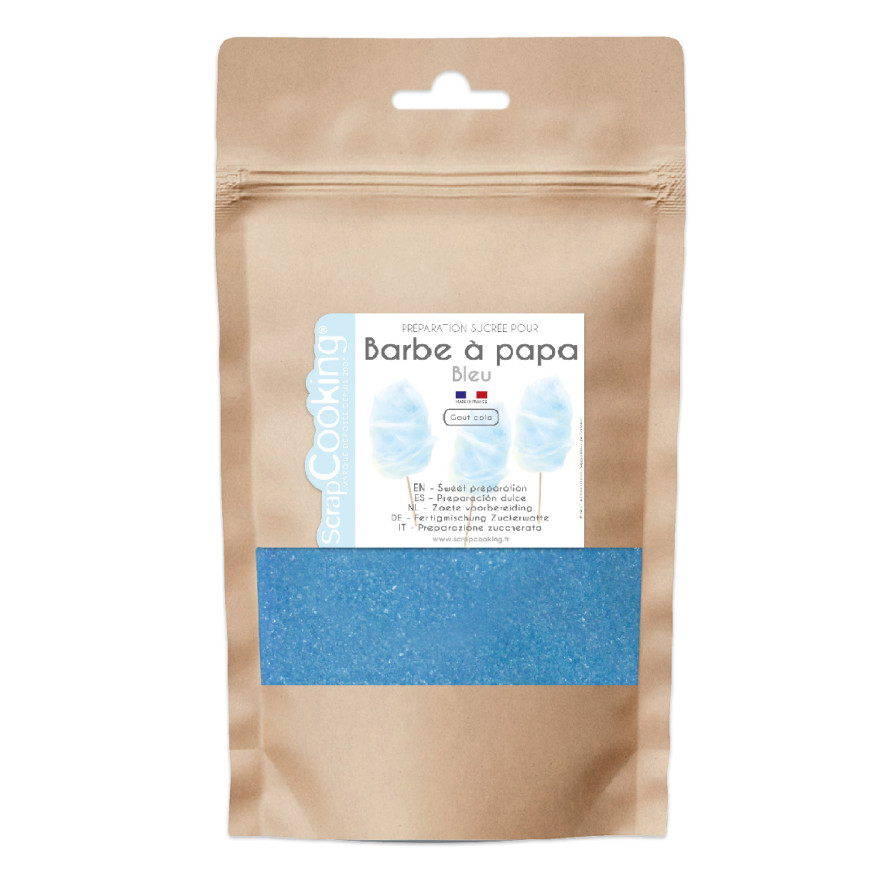 Sucre Barbe  papa 160g bleu cola  - Scrapcooking