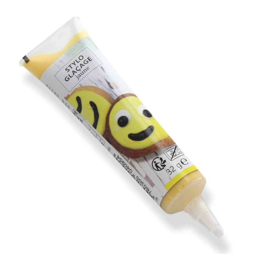 Stylo de glaçage pour décorer les biscuits jaune 32 gr