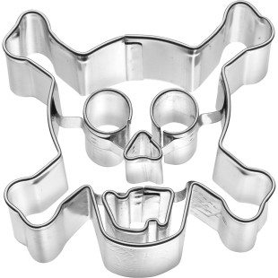 Emporte-pièce en inox tête de mort crane de pirate 7 cm - Bi