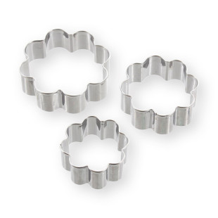 Set de 3 emporte-pièces rosace en inox 5, 6 et 7 cm - Alice 