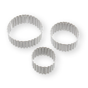 Set de 3 emporte-pièces rond cannelé en inox 4, 5 et 6 cm - 