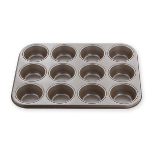 Moule 12 muffins en métal anti adhérent - Alice Délice Moule 12 muffins en métal anti adhérent - Alice Délice