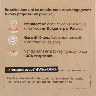 Moule à charnière en métal anti adhérent 8/10 parts 26 cm - 