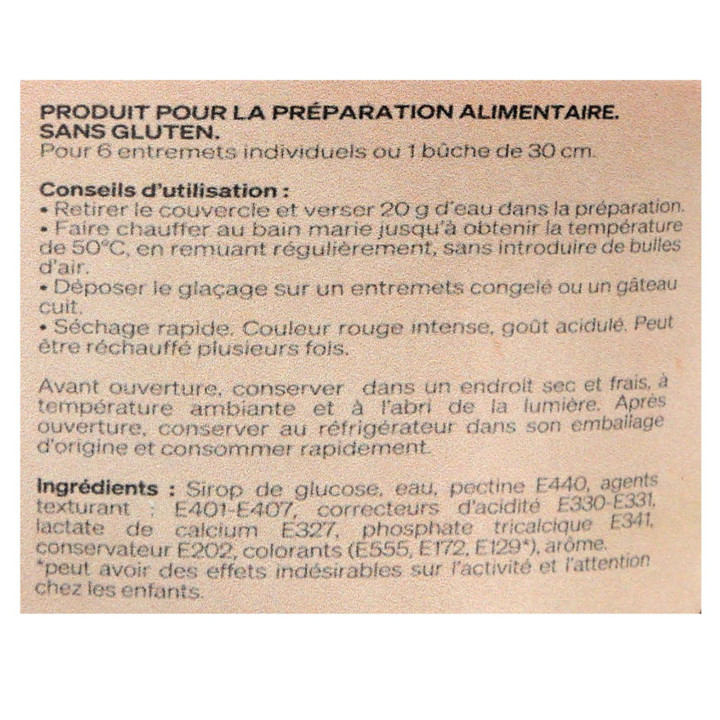 Glaçage miroir prêt à l´emploi coloris rouge