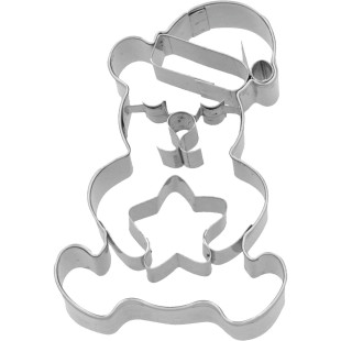 Emporte-pièce en inox de Noël : ourson avec étoile 7 cm Emporte-pièce en inox de Noël : ourson avec étoile 7 cm